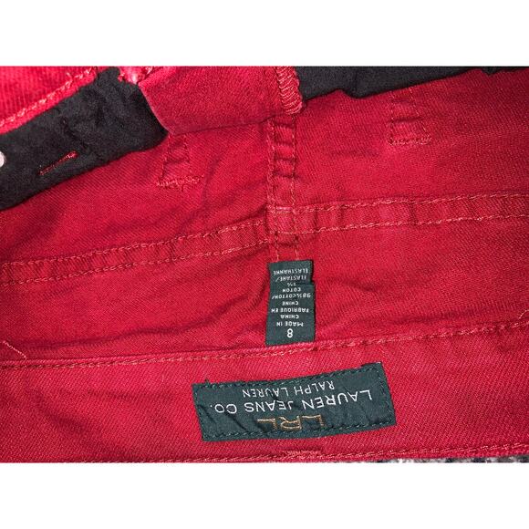 Lauren Ralph Lauren Red Skinny Jeans Size 8 Mid Rise Stretch Denim Pants - Picture 9 of 12